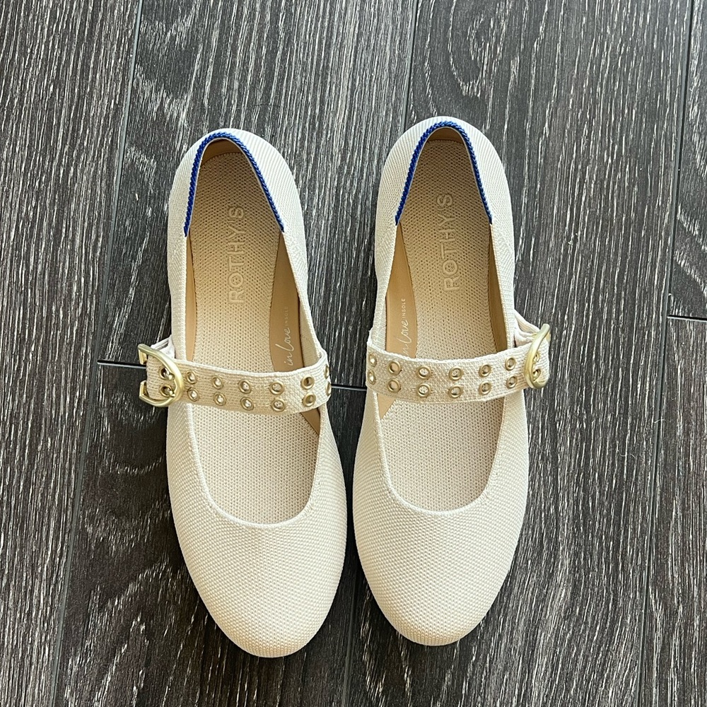 Rothy's Cream Mary Jane Flats